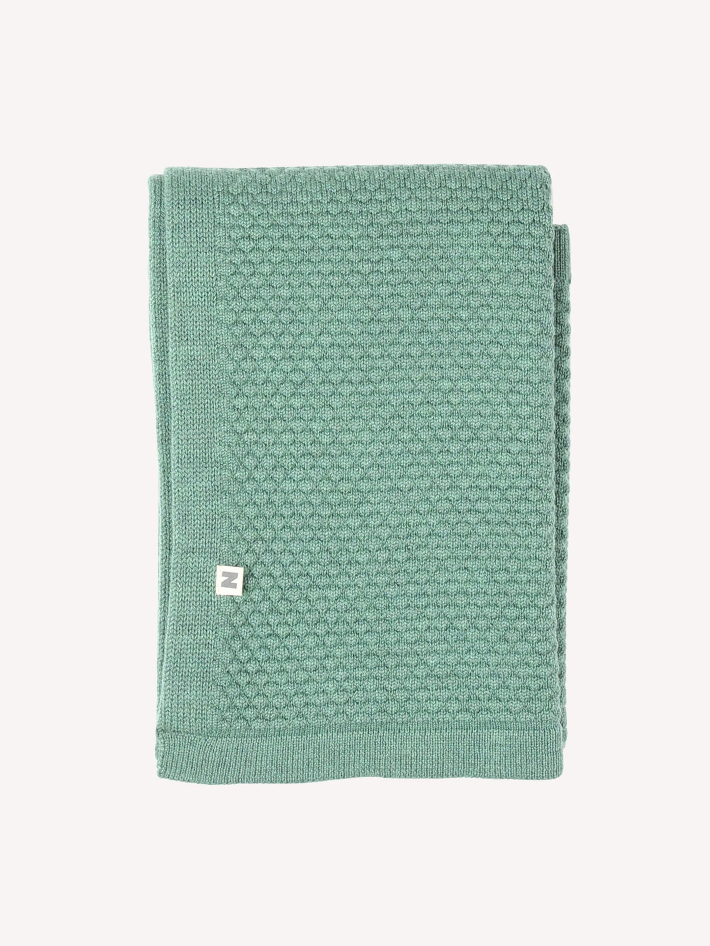 Nui Organics Koha Merino Baby Blanket in Paddy — textured knit 100% merino wool baby blanket.