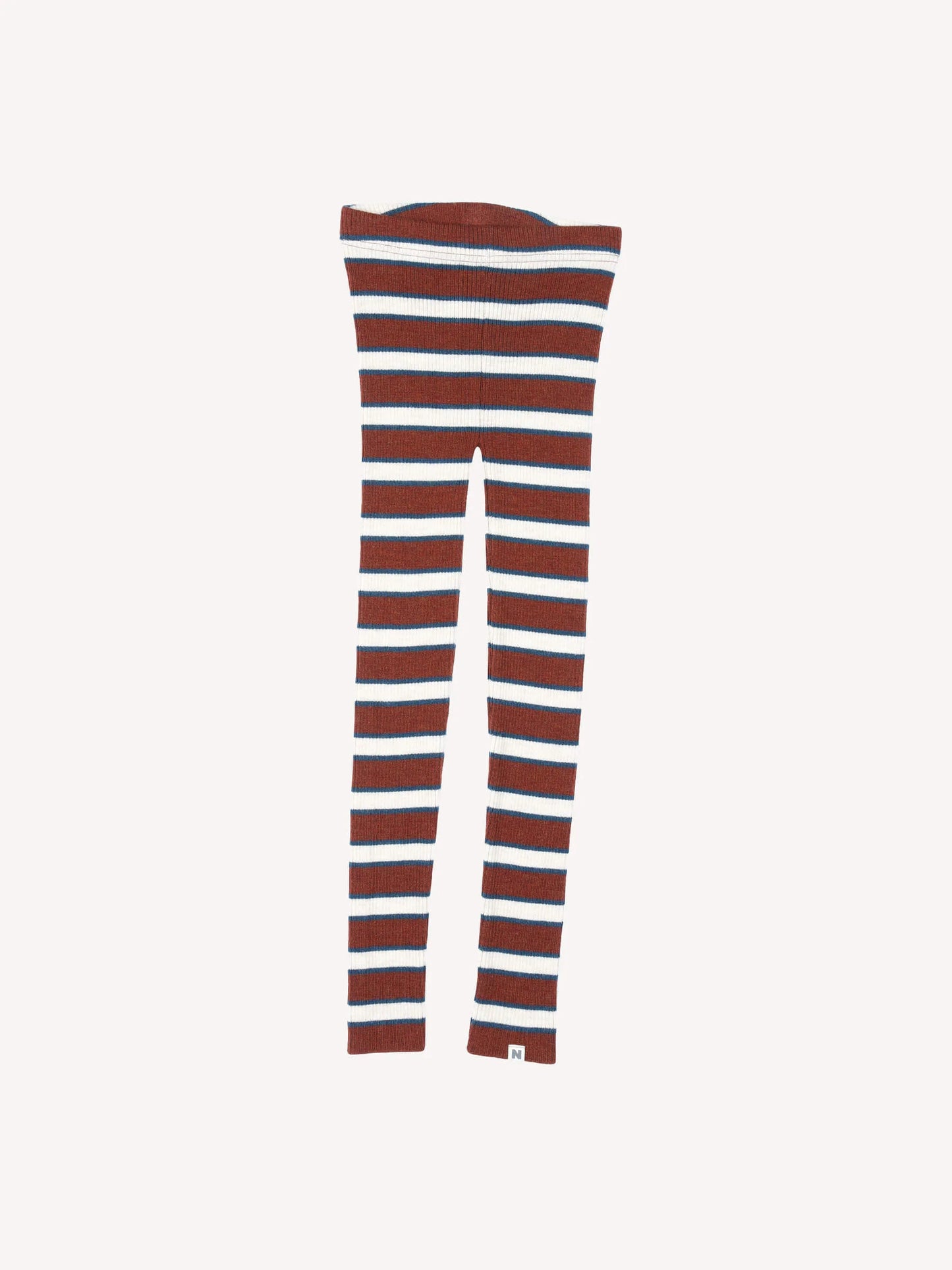 Child Knit Leggings Rust Stripe