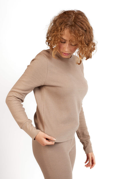 Women's Fat Waffle Crew Stucco
