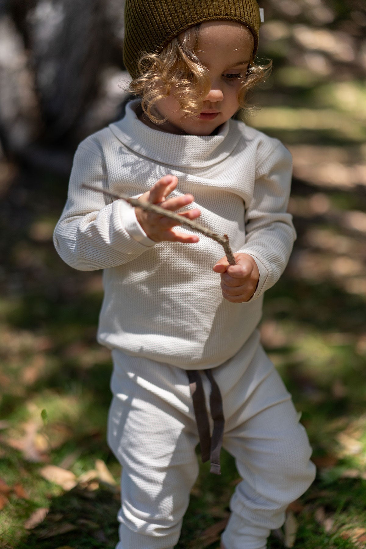 Waffle Baby Skivvy Bone