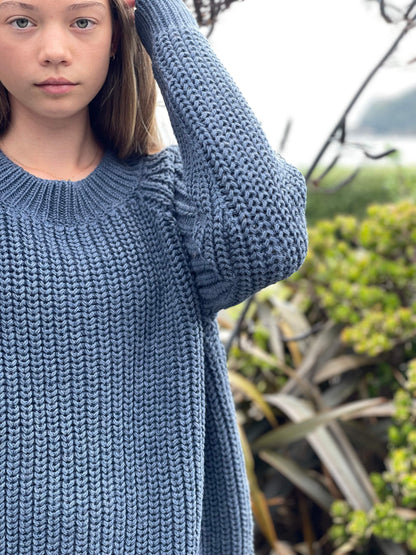 Adult's Fishline Sweater Denim
