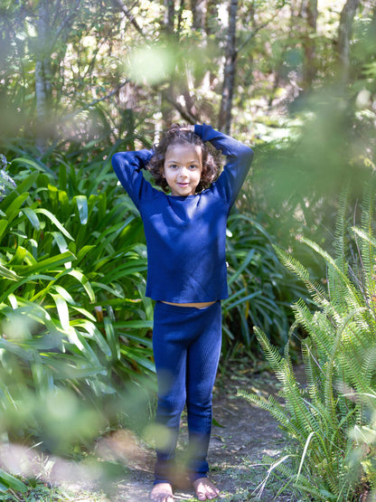 Child Knit Leggings Navy