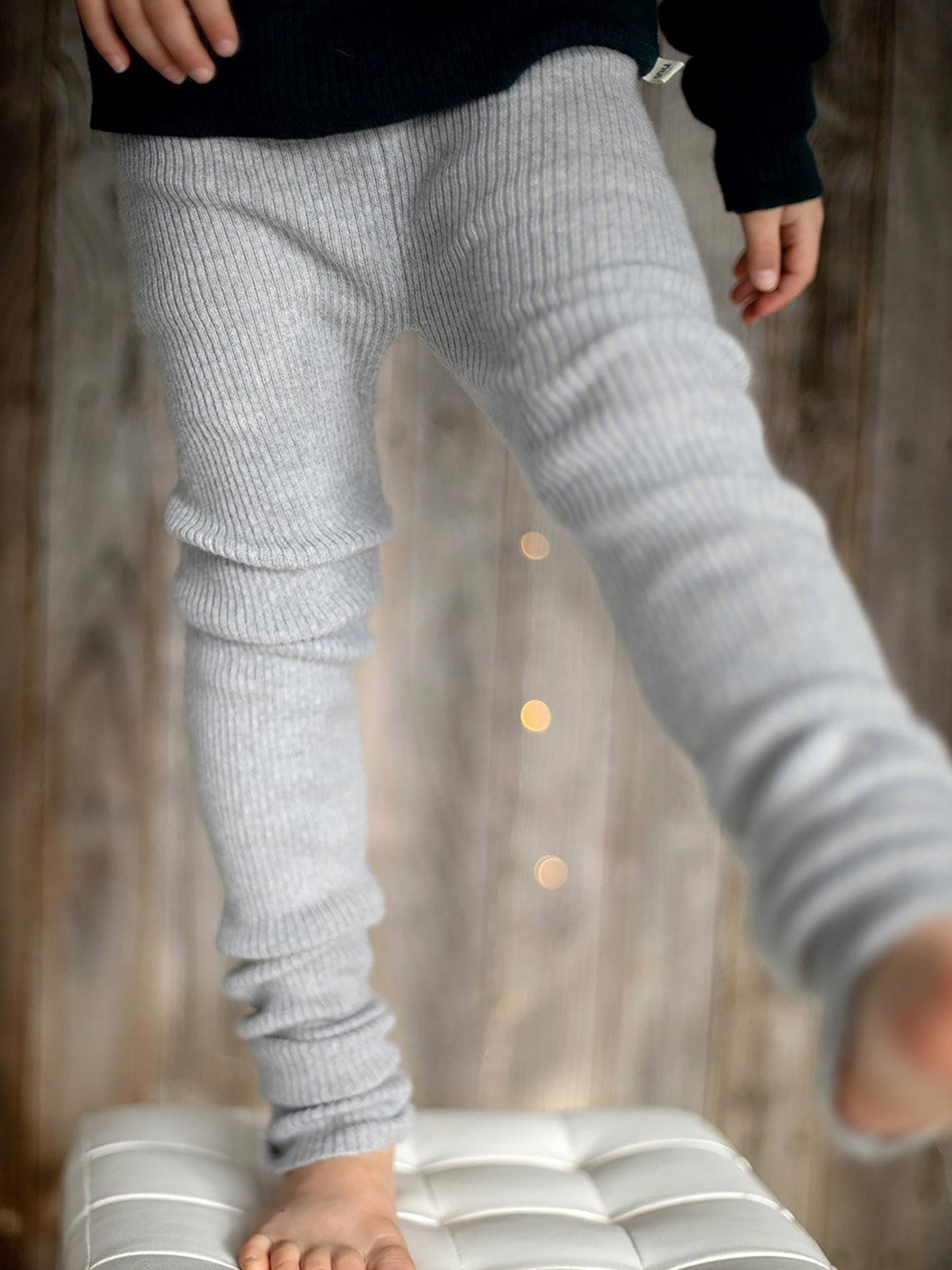 Knit Leggings Silver