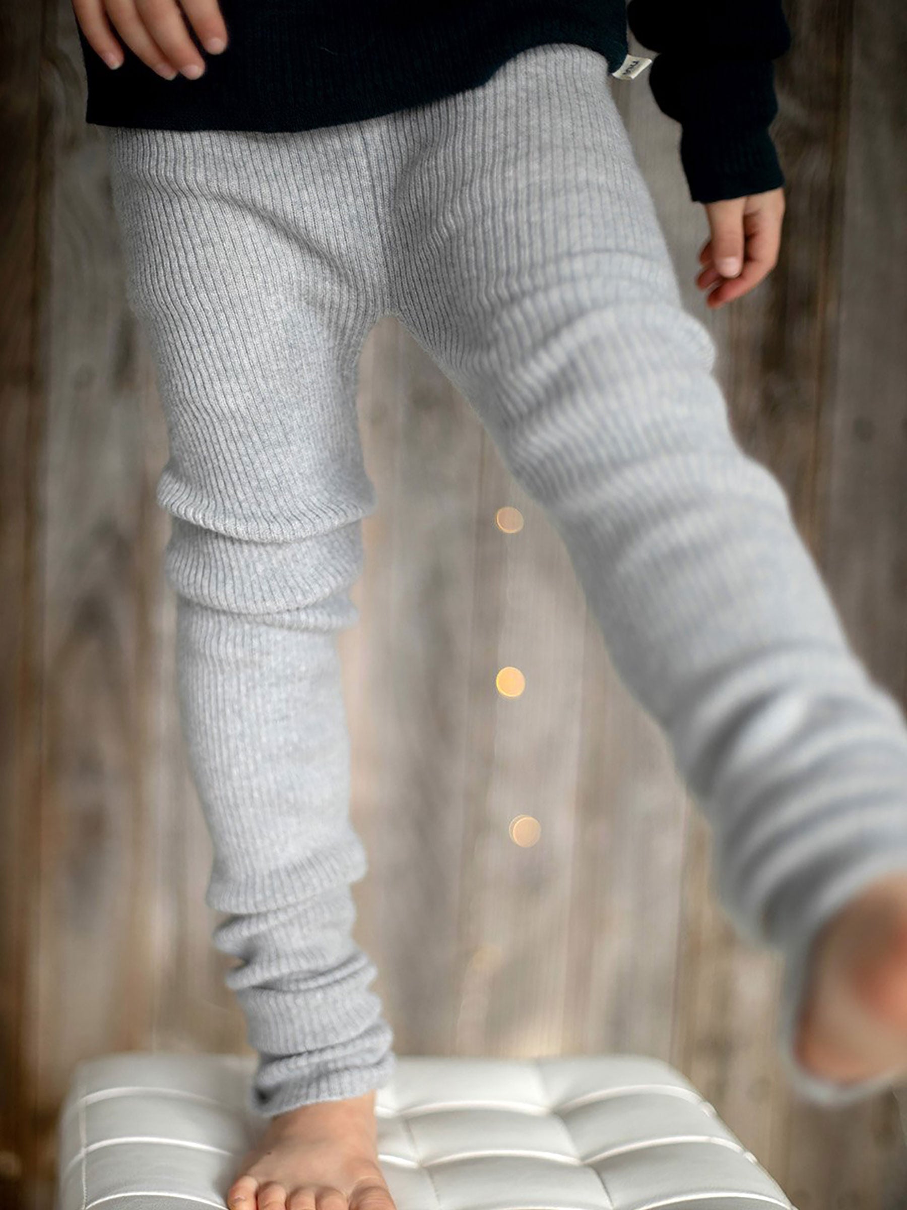 Knit Leggings Silver