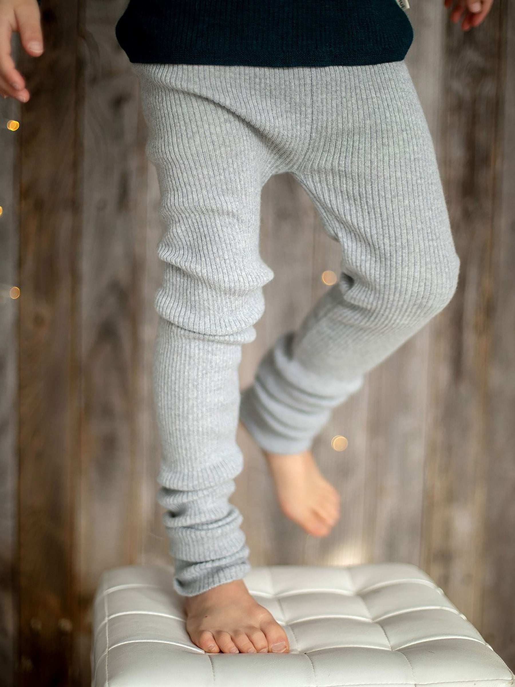 Knit Leggings Silver