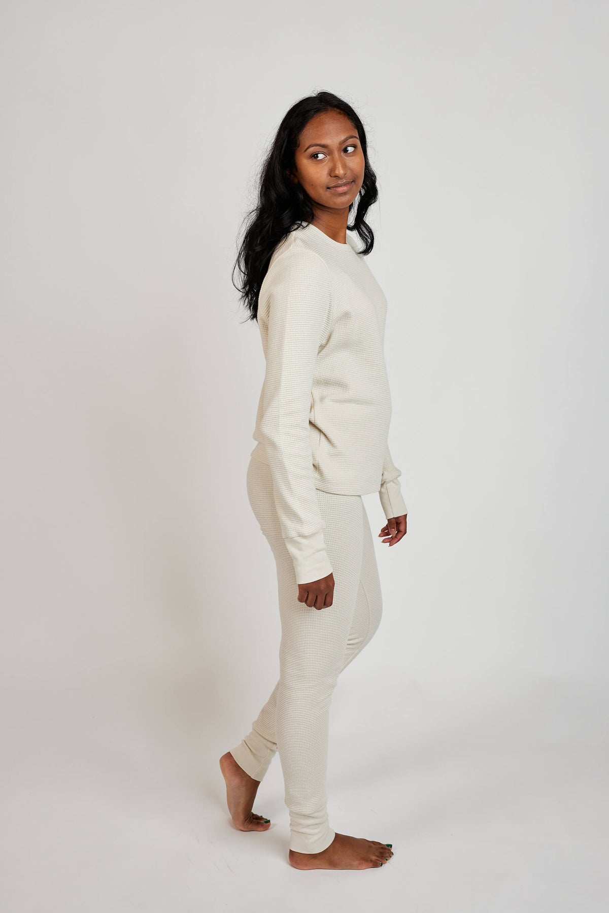 Women's Fat Waffle Crew Bone