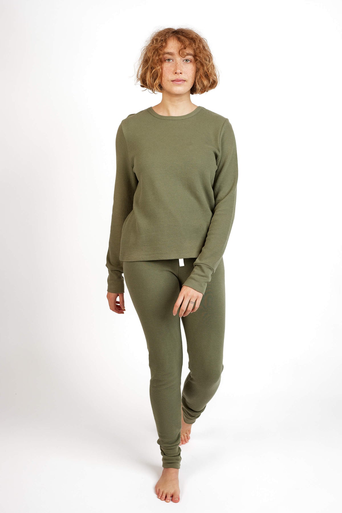 Women's Fat Waffle Crew Moss