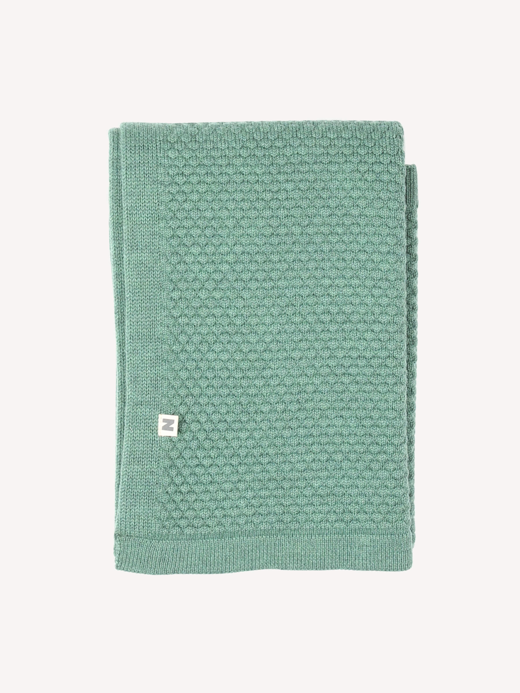 Nui Organics Koha Merino Baby Blanket in Paddy — textured knit 100% merino wool baby blanket.