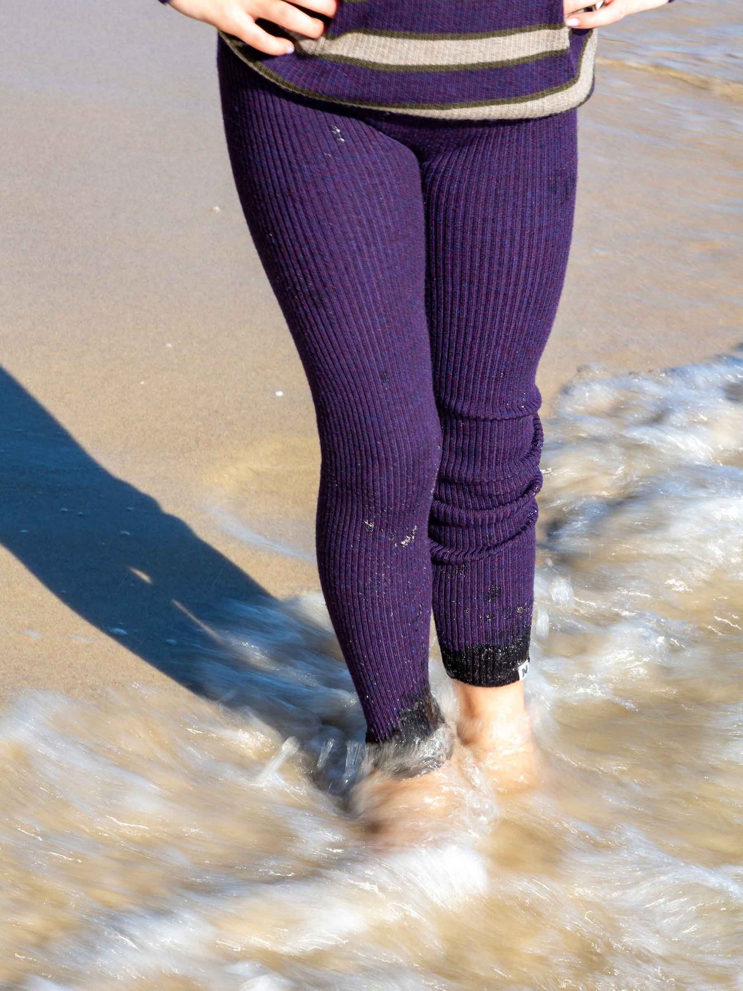 Child Knit Leggings Plum
