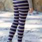 Child Knit Leggings Plum Stripe