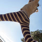 Child Knit Leggings Plum Stripe