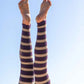Child Knit Leggings Plum Stripe