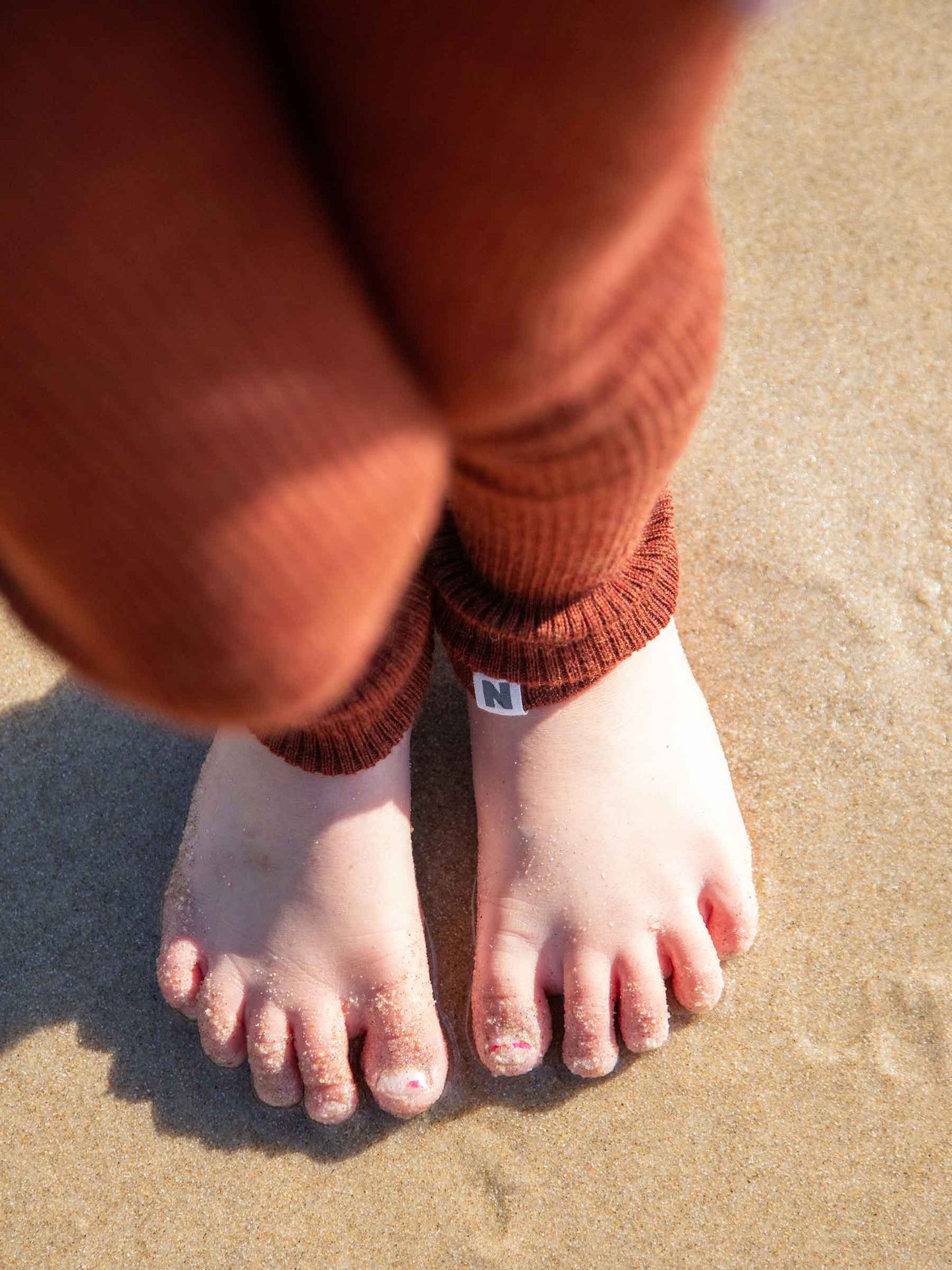 Child Knit Leggings Rust