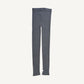 Nui Organics Women's Knit Leggings in Charcoal — flat lay showing full-length rib knit merino wool leggings with wide waistband