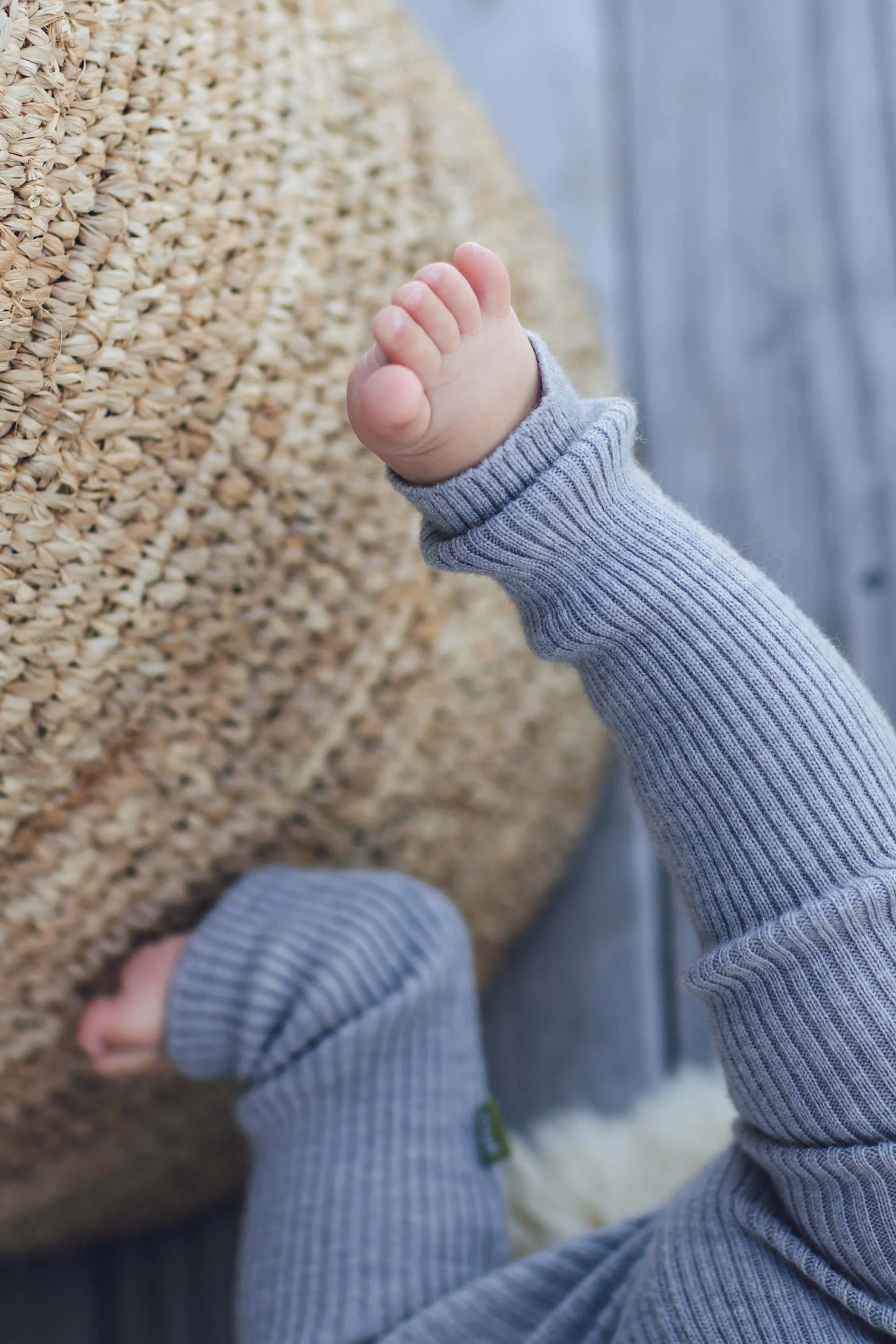 Baby Knit Leggings Silver