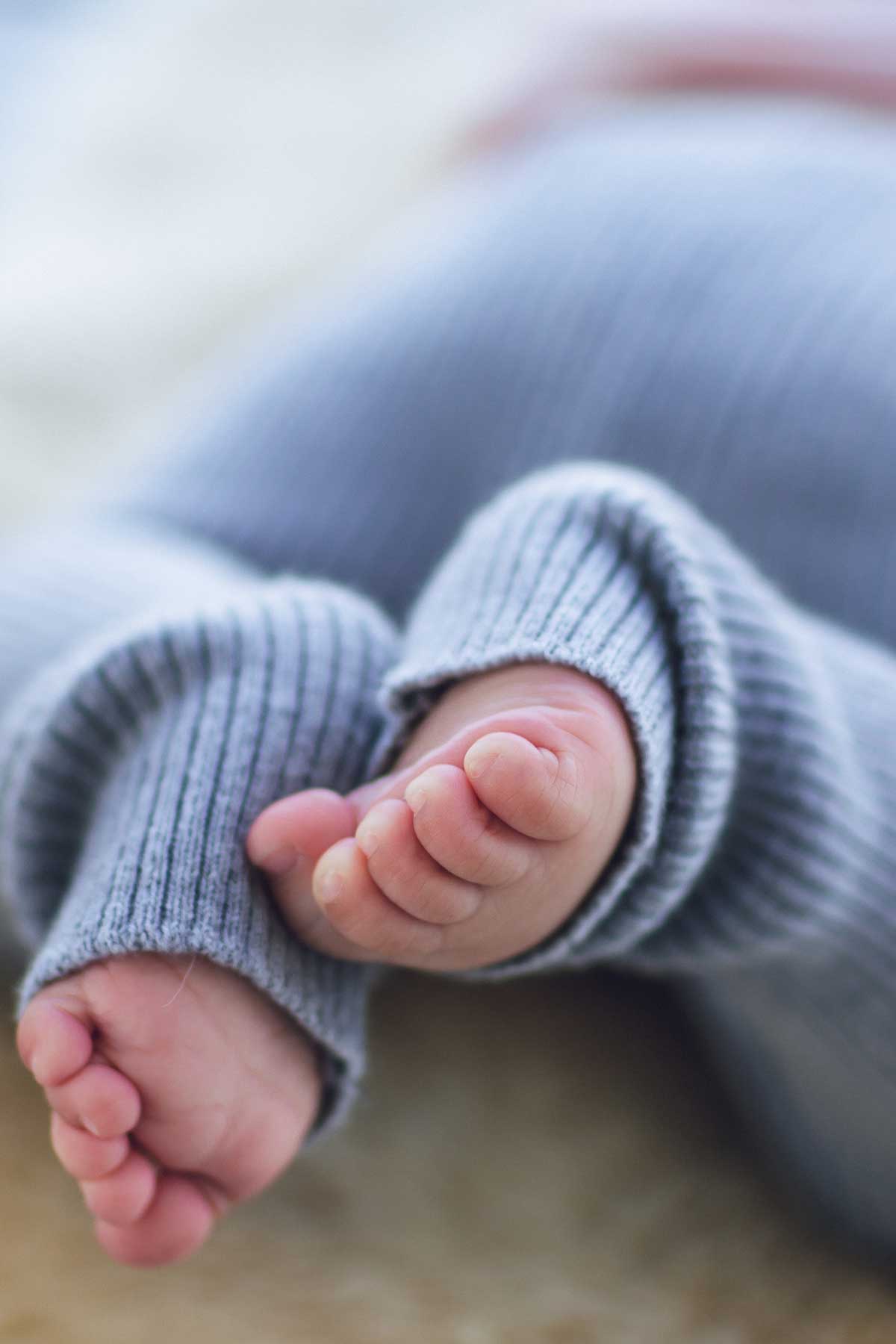 Baby Knit Leggings Silver