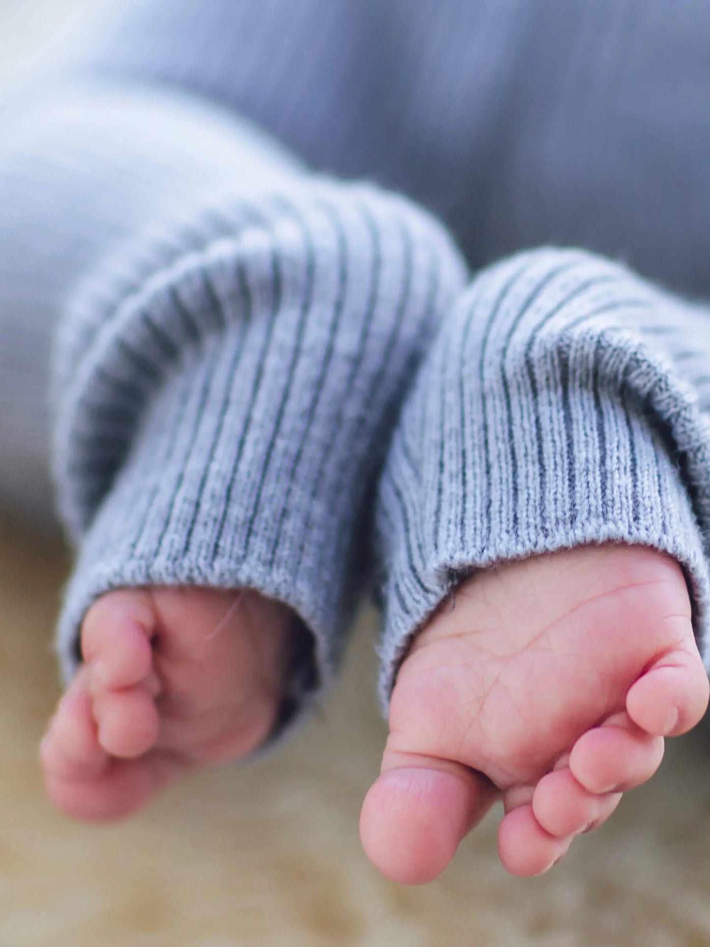 Baby Knit Leggings Silver