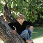 Child Tihoi Merino Crew Black