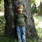 Child Tihoi Merino Crew Moss