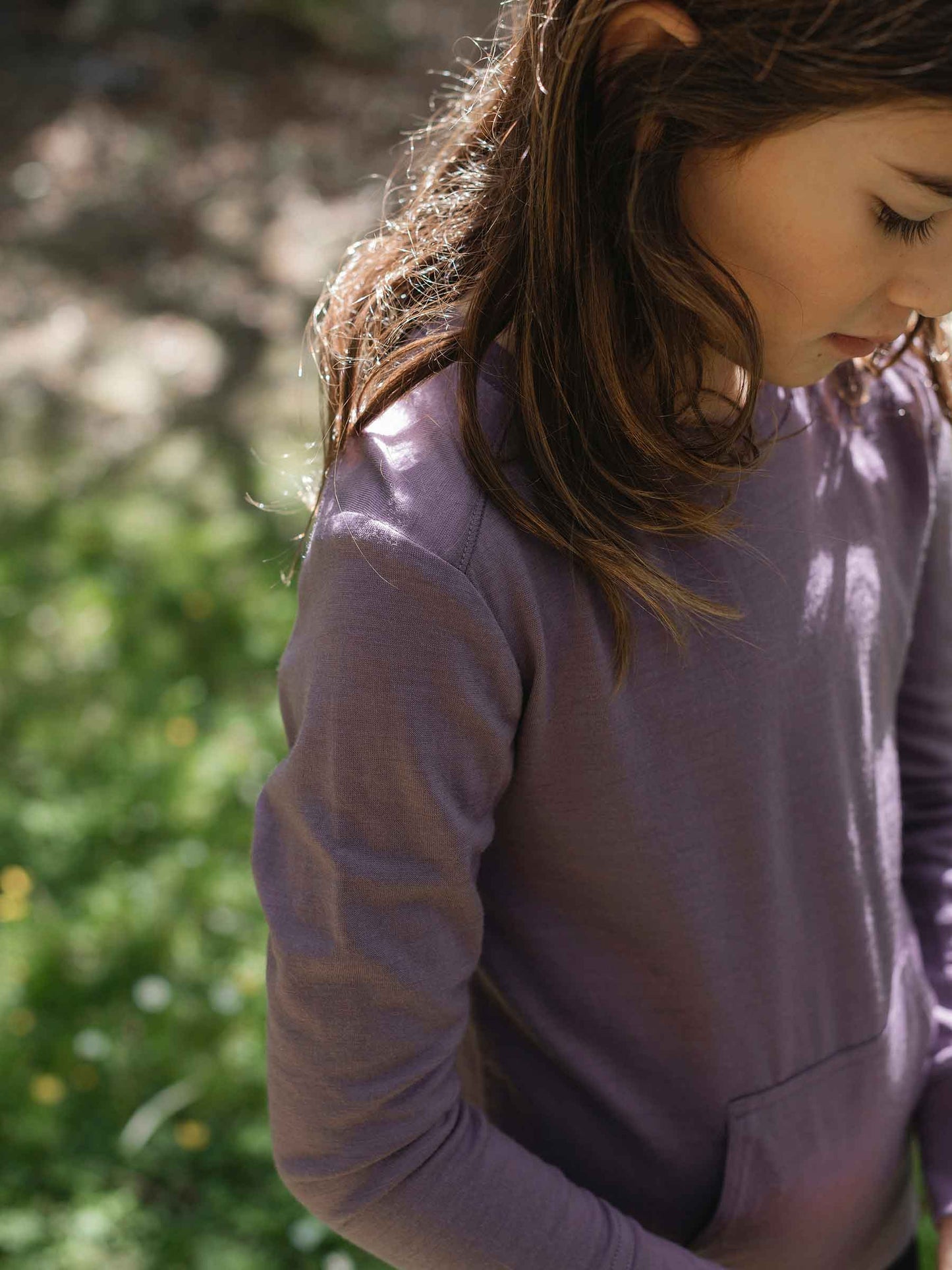 Child Tihoi Merino Crew Plum