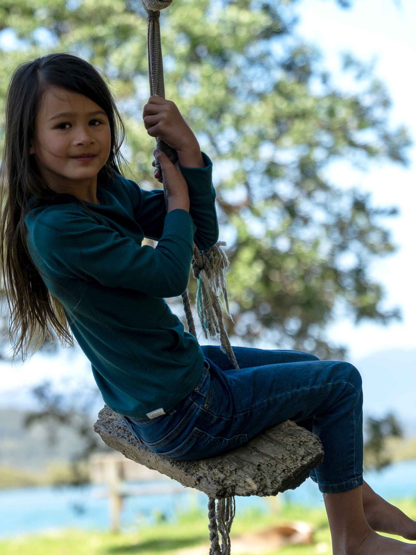 Child Tihoi Merino Crew Deep Sea