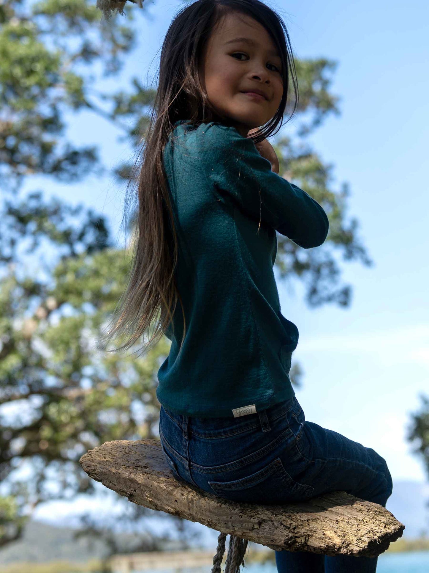 Child Tihoi Merino Crew Deep Sea