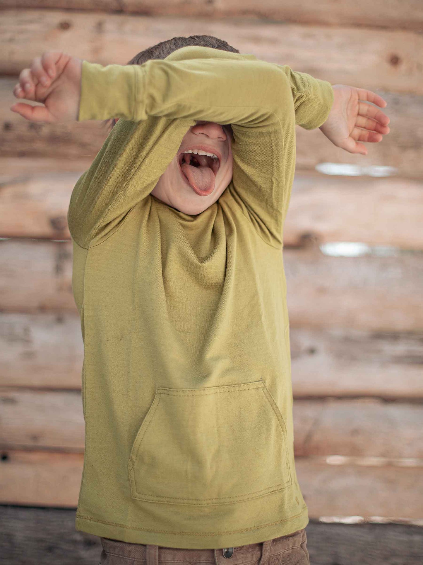 Child Tihoi Merino Crew Willow