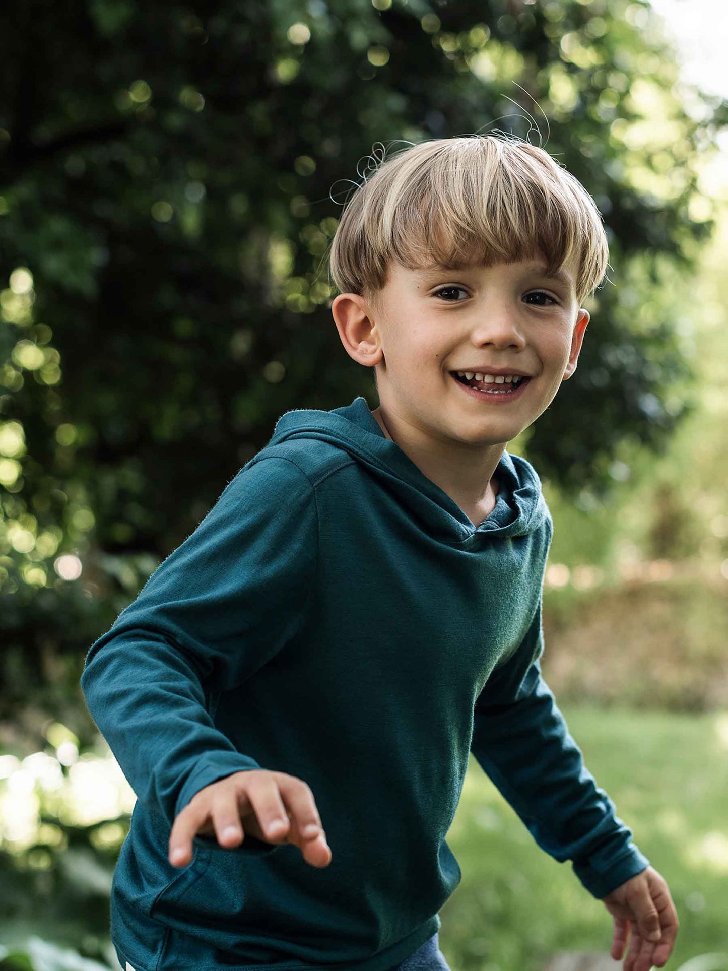 Child Trailhead Merino Hoodie Deep Sea