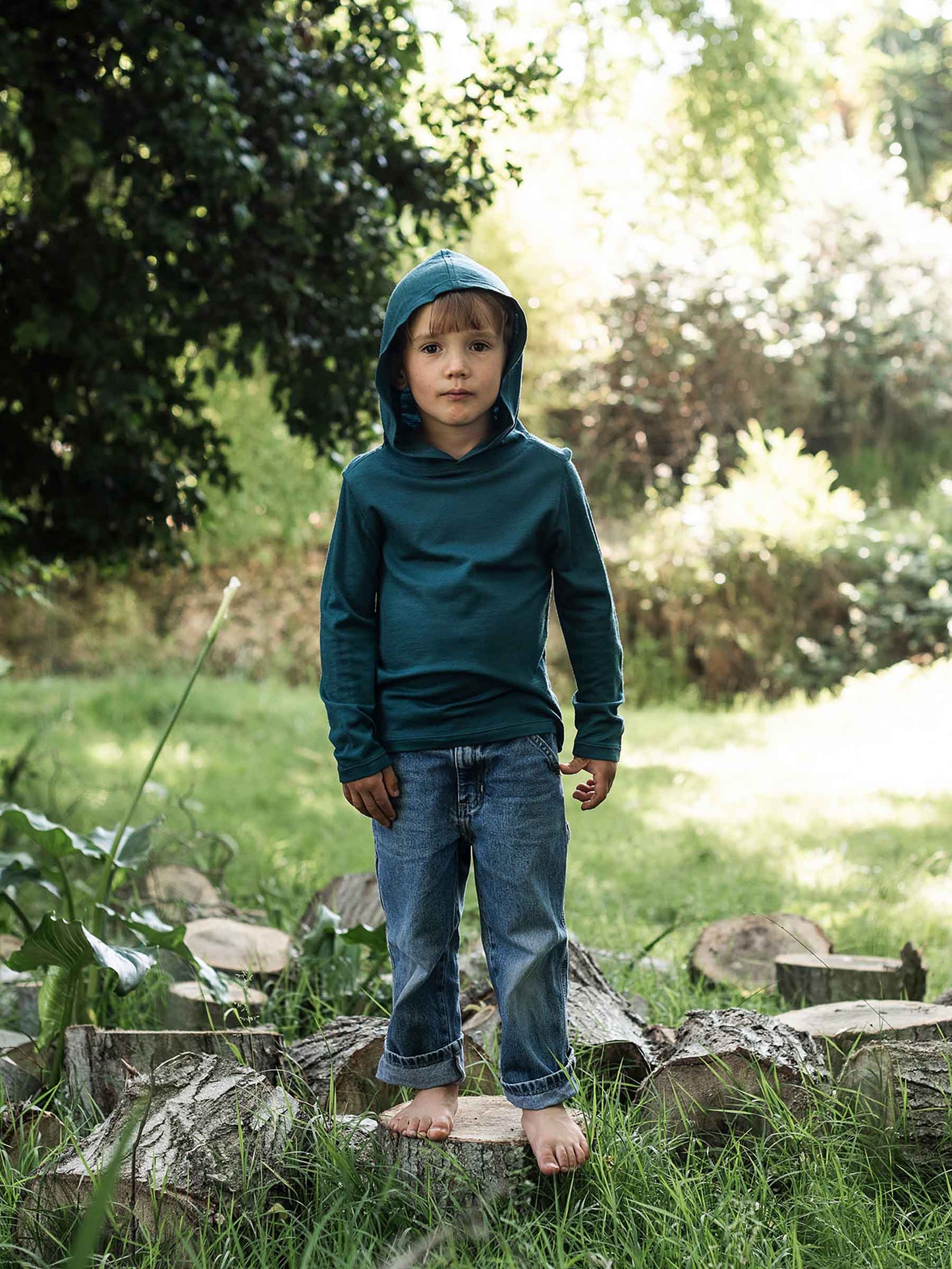 Child Trailhead Merino Hoodie Deep Sea