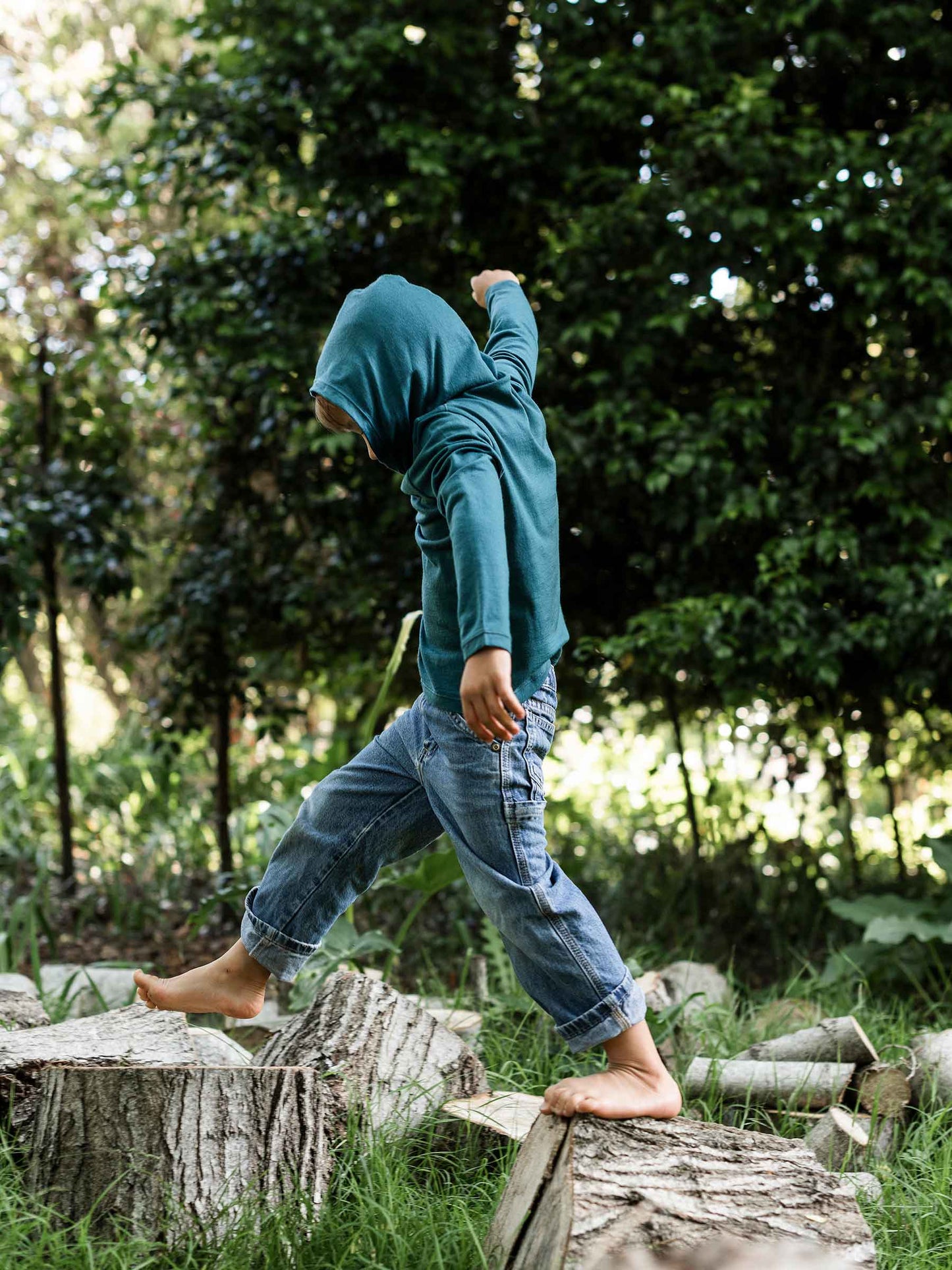 Child Trailhead Merino Hoodie Deep Sea