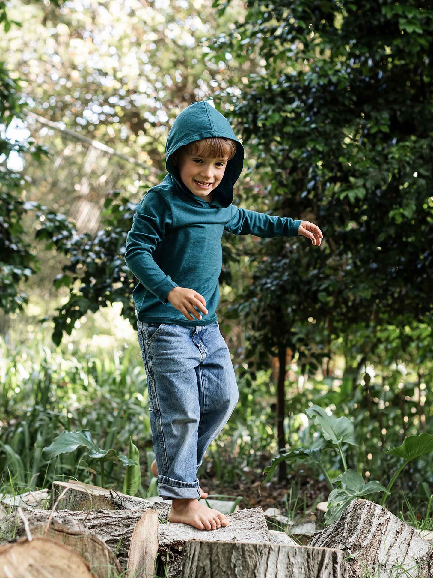 Child Trailhead Merino Hoodie Deep Sea