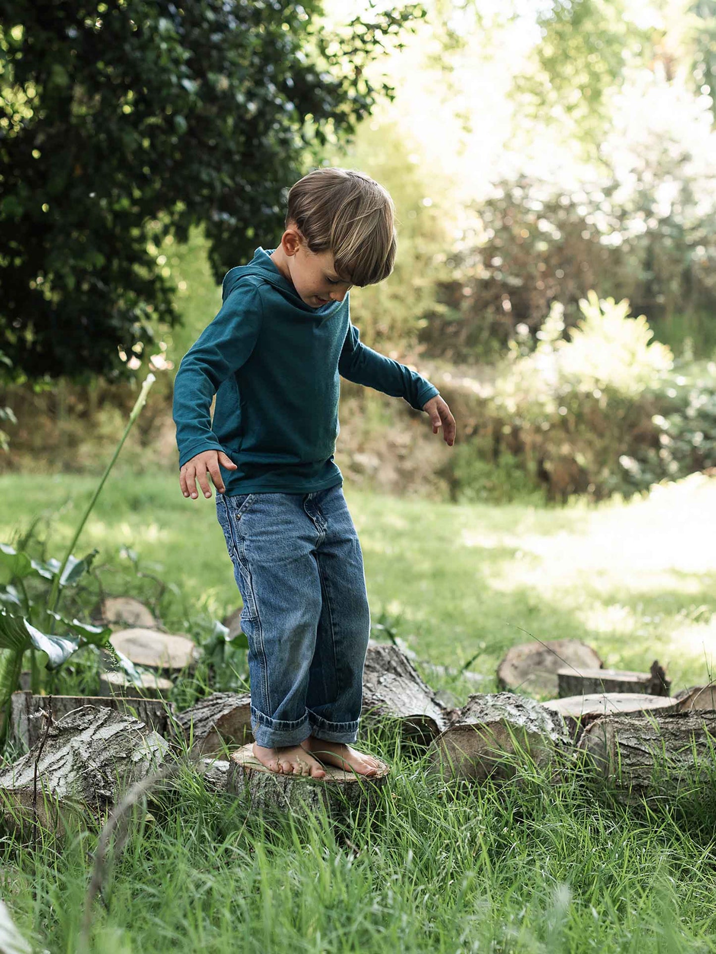 Child Trailhead Merino Hoodie Deep Sea