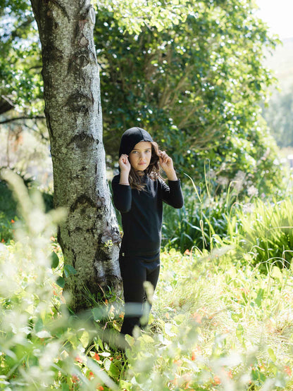 Child Trailhead Merino Hoodie Black