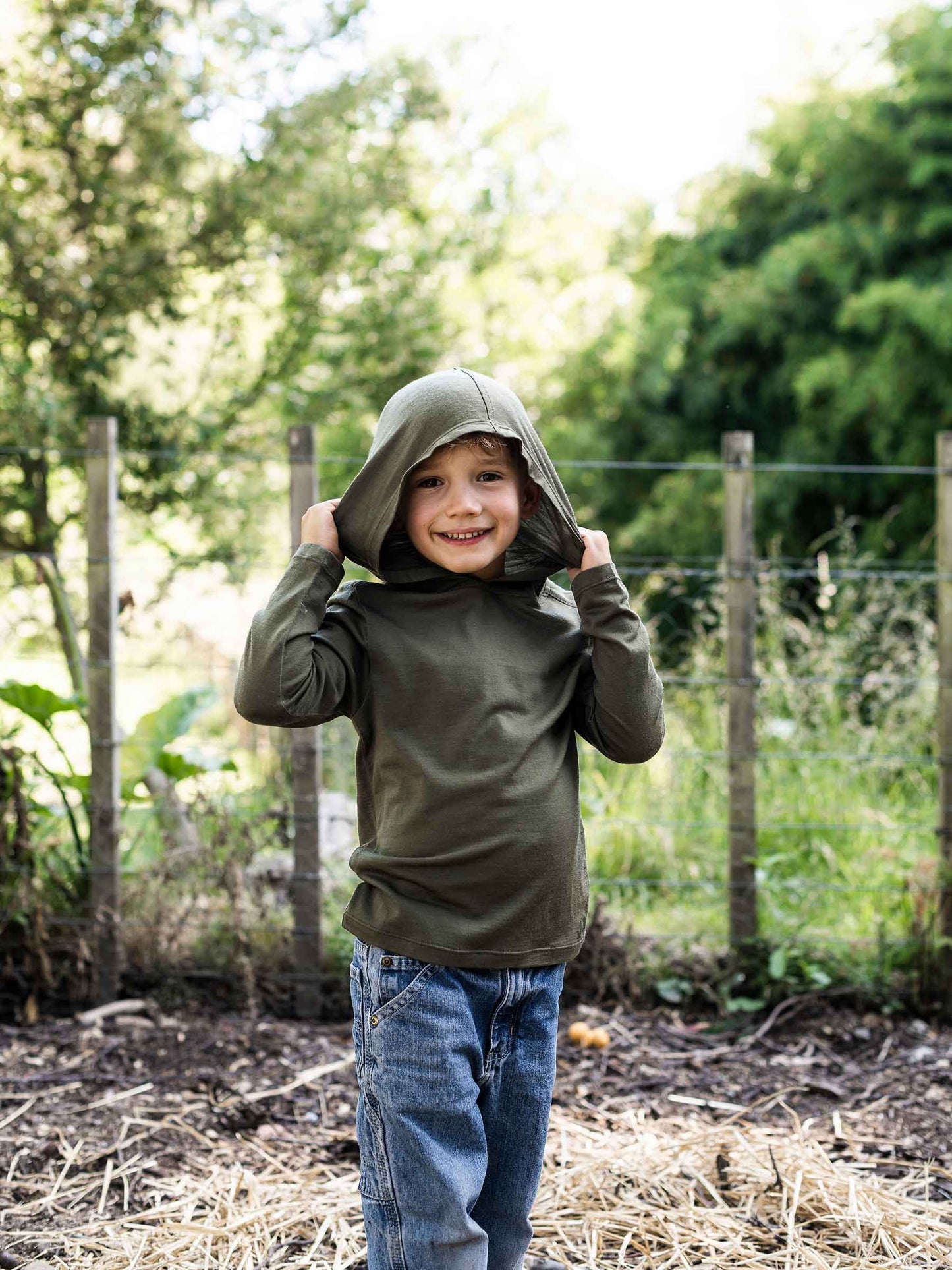 Child Trailhead Merino Hoodie Moss