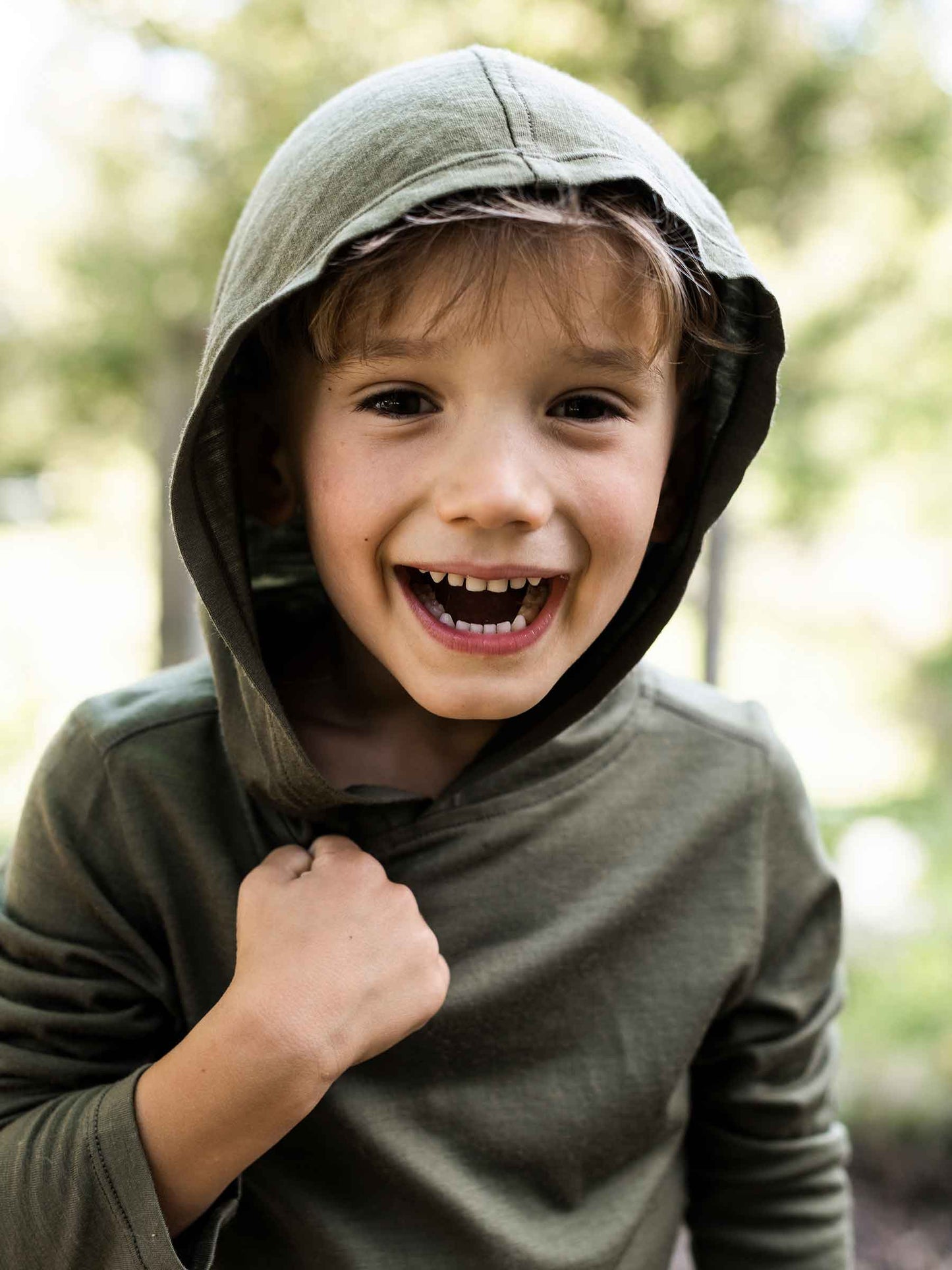 Child Trailhead Merino Hoodie Moss