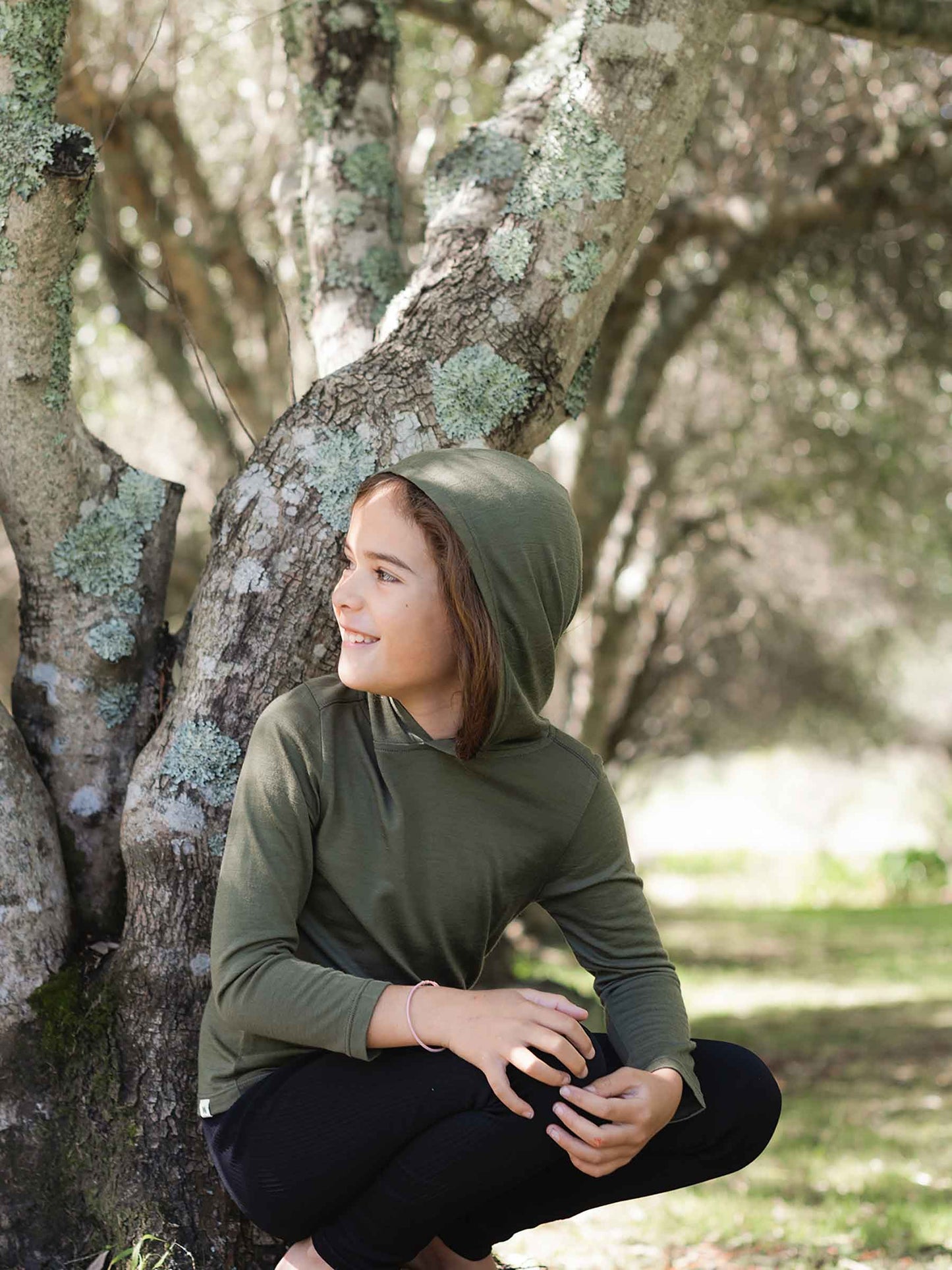 Child Trailhead Merino Hoodie Moss