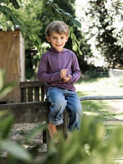 Child Trailhead Merino Hoodie Plum
