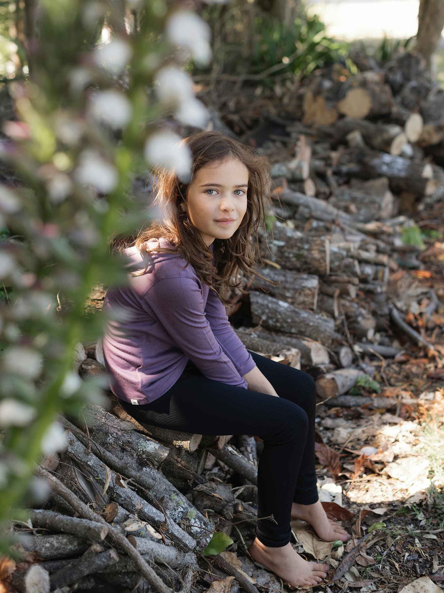 Child Trailhead Merino Hoodie Plum