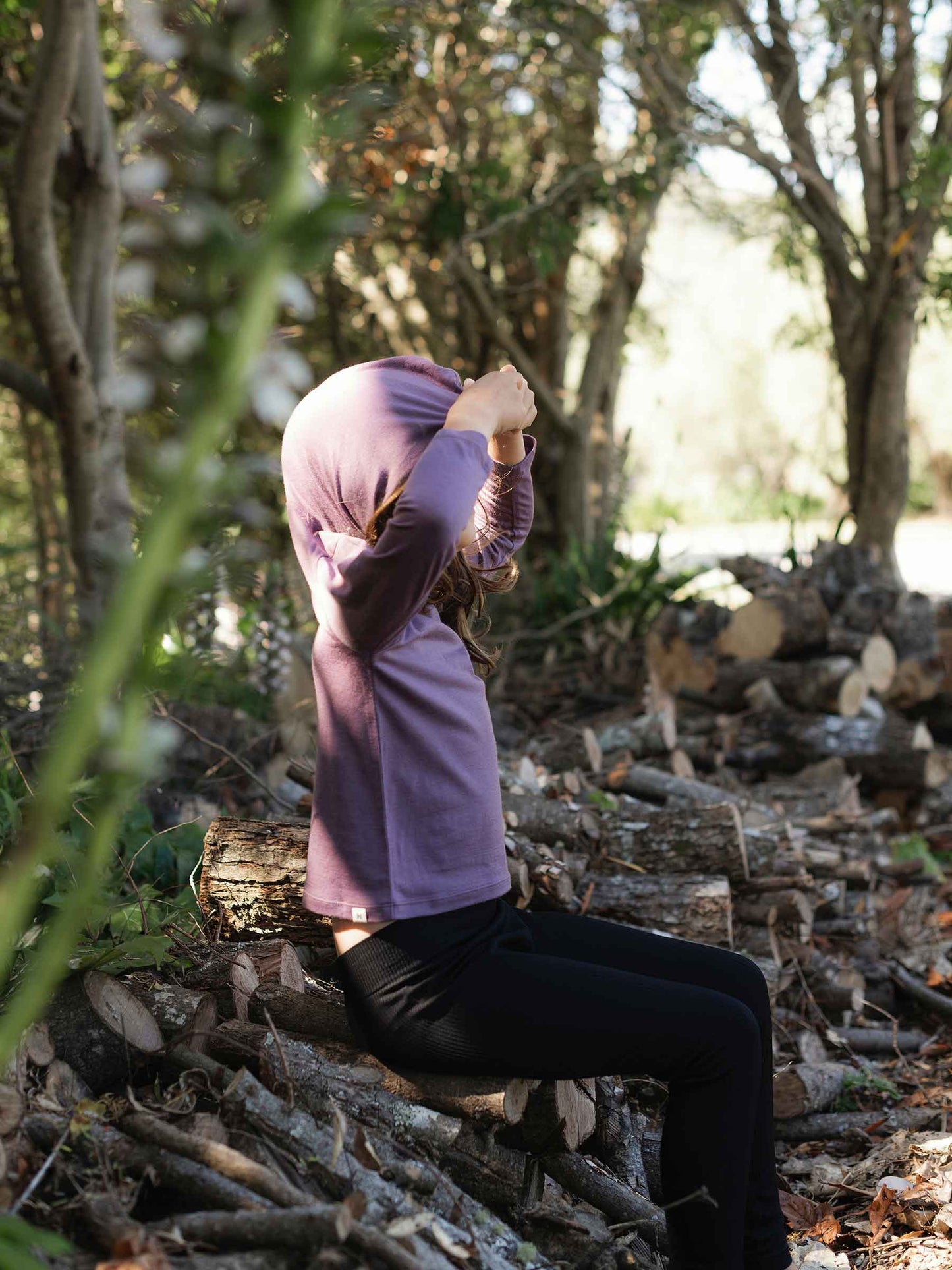Child Trailhead Merino Hoodie Plum