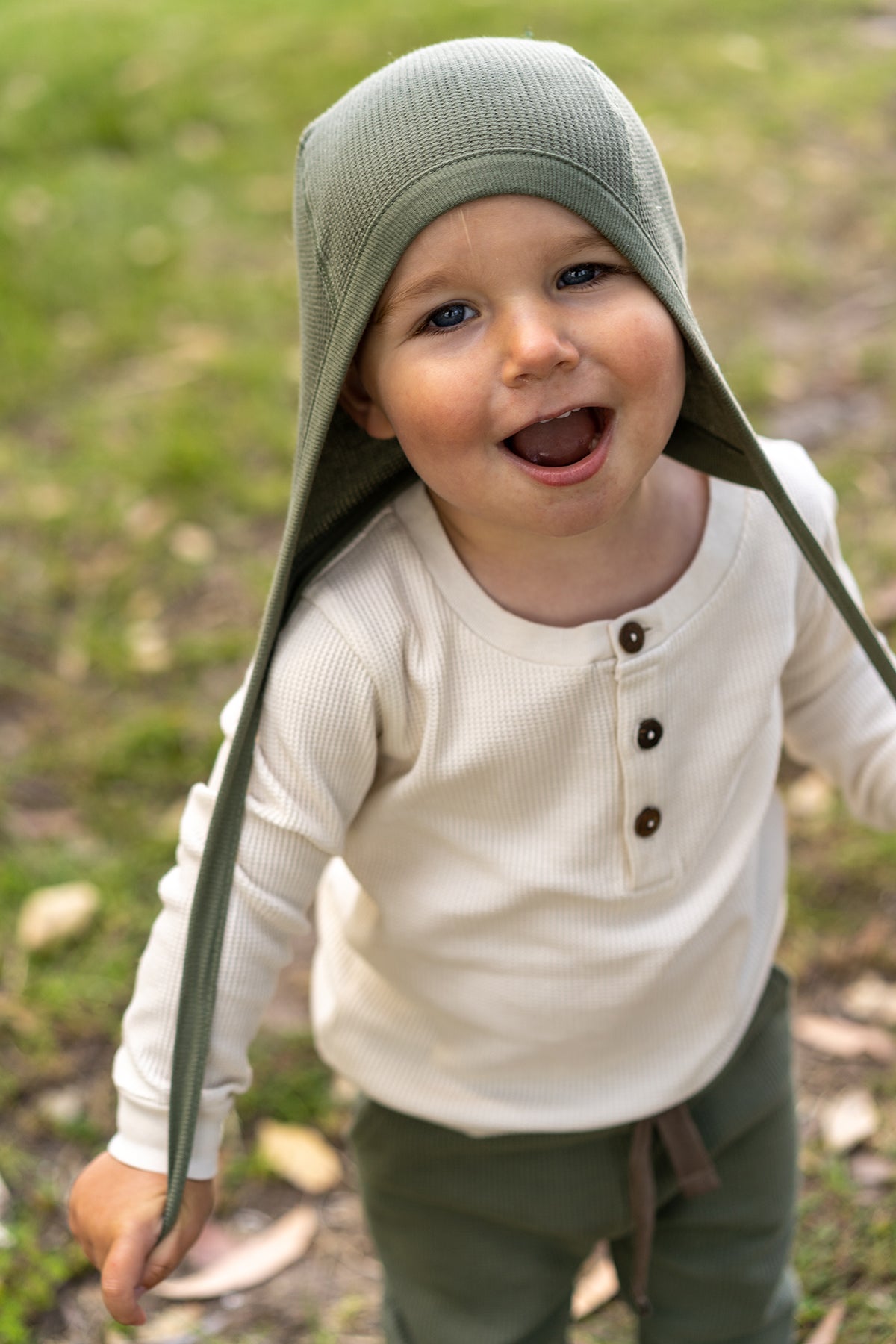 Waffle Pilot Cap Moss