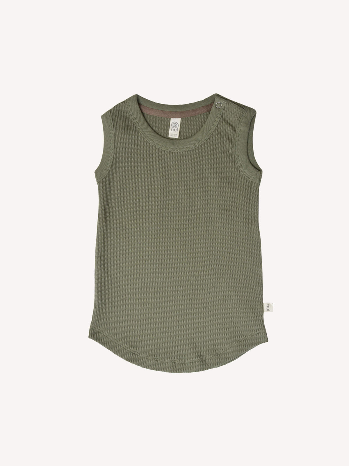 Waffle Baby Singlet Moss