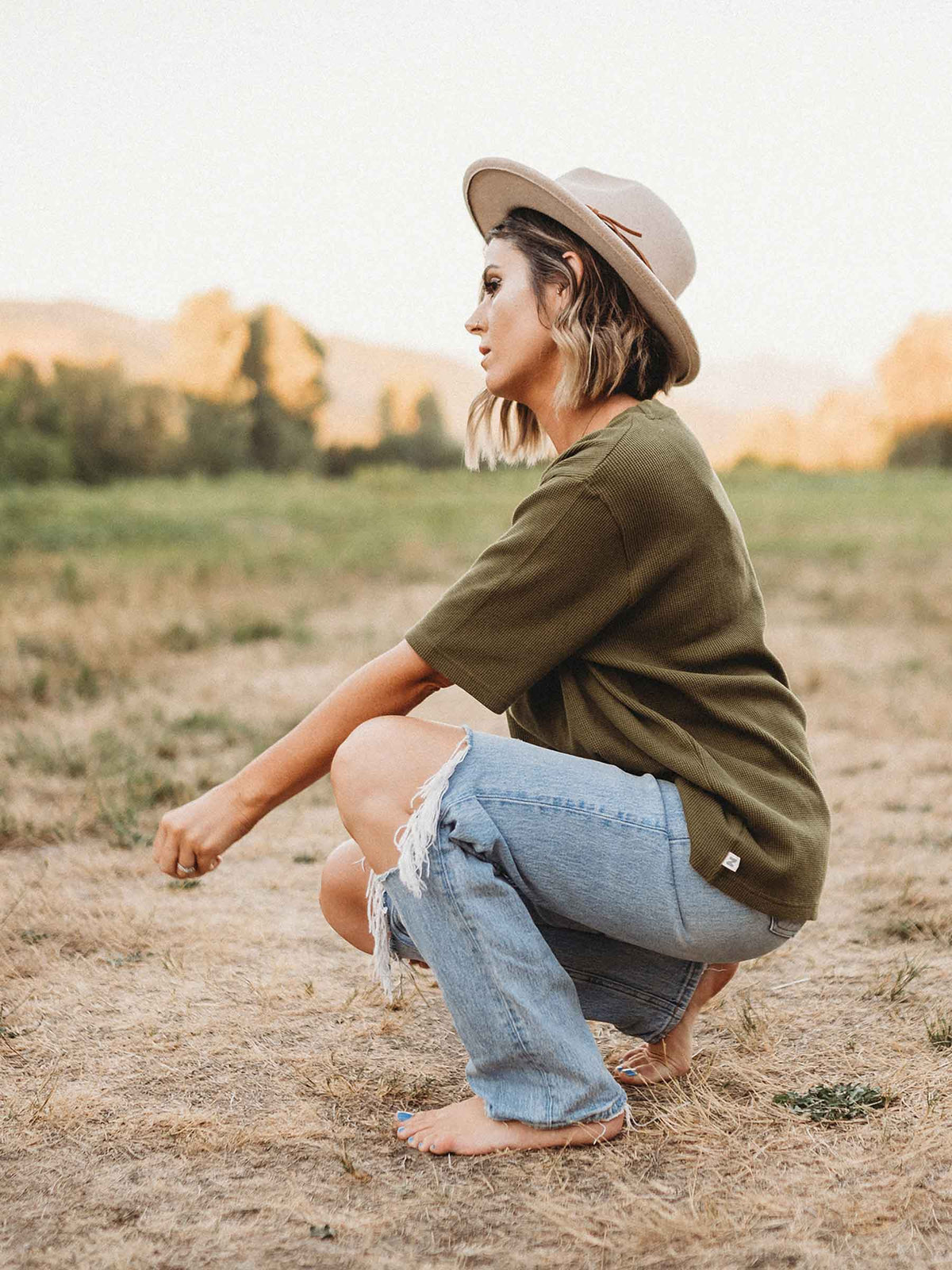 Women's Waffle Tee Avocado