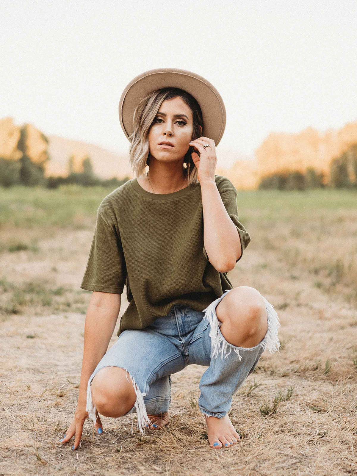 Women's Waffle Tee Avocado