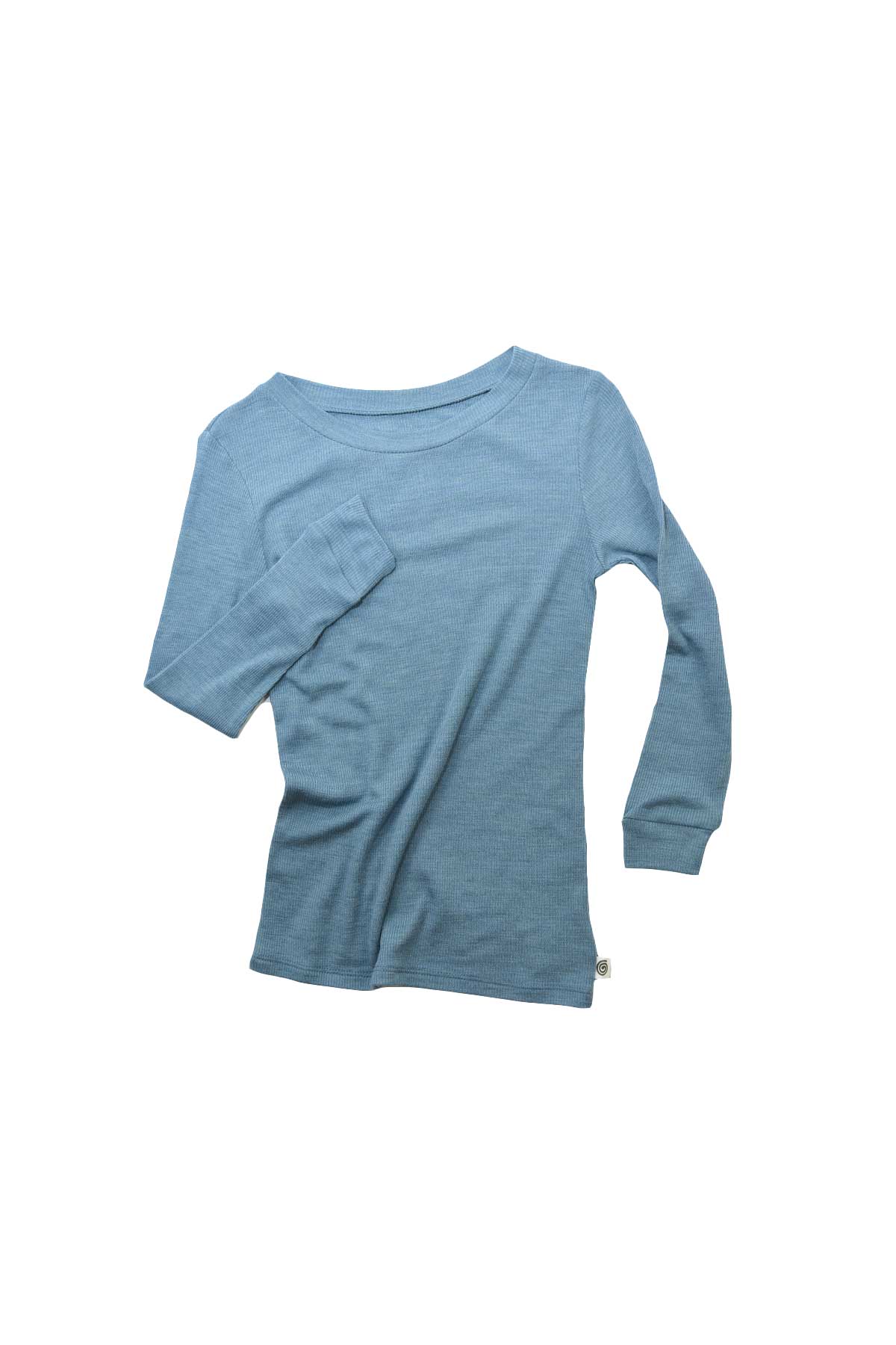 MerinoSilk Child Crew Bluestone