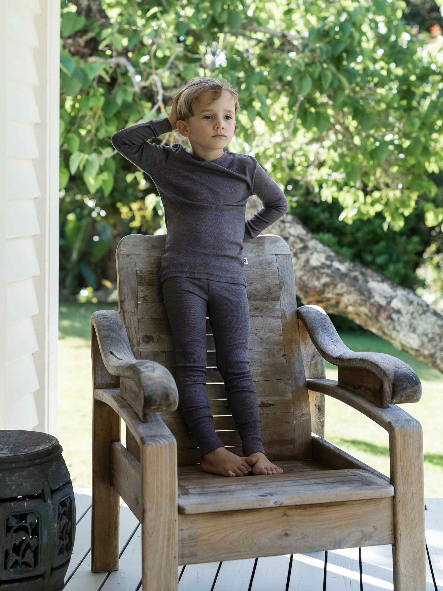 Child MerinoSilk Crew Plum