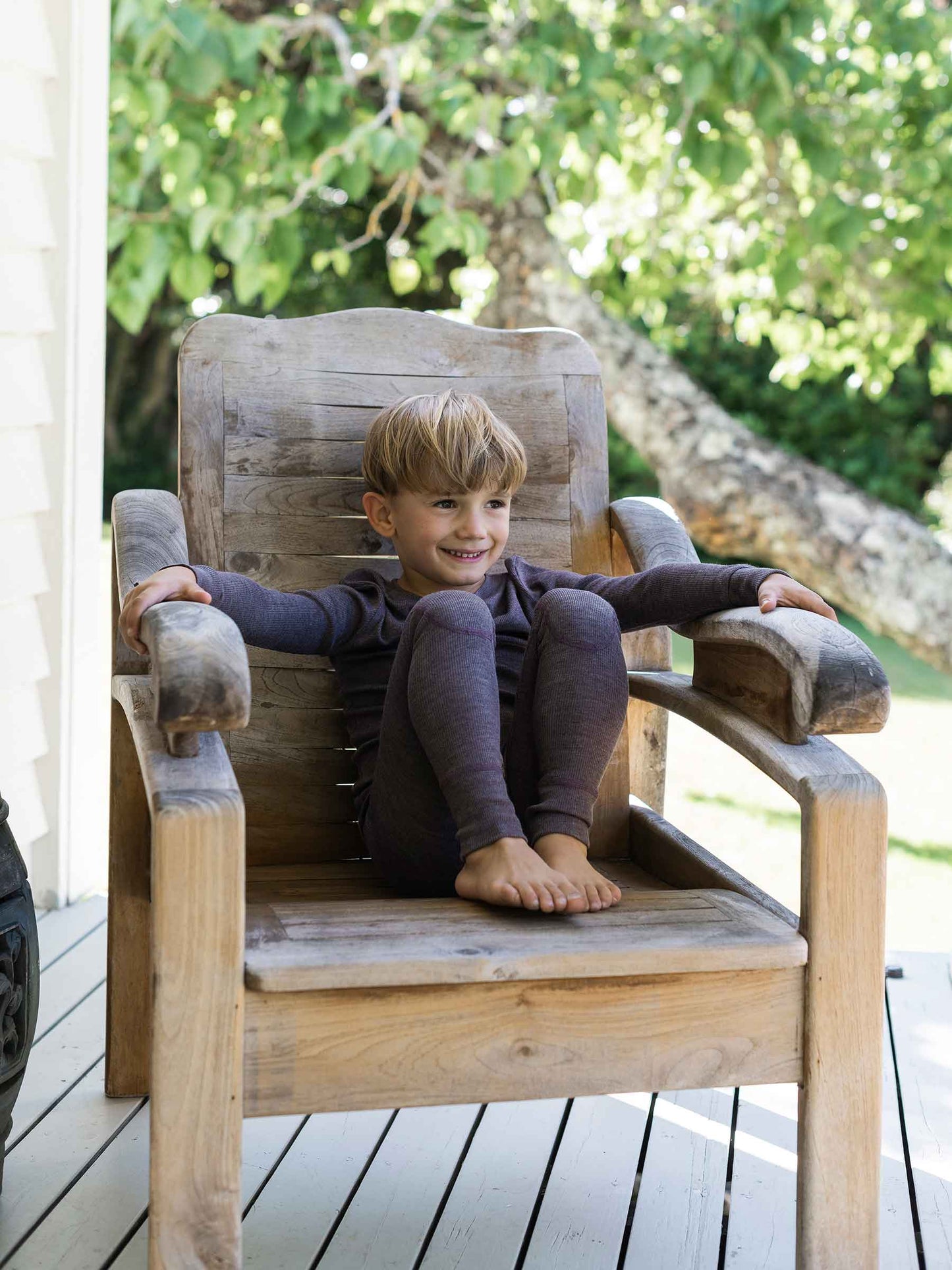 Child MerinoSilk Crew Plum